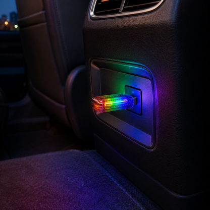 Rainbow USB Car Ambient Light – Plug-In Multicolor Interior LED Glow