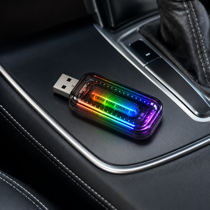 Rainbow USB Car Ambient Light – Plug-In Multicolor Interior LED Glow