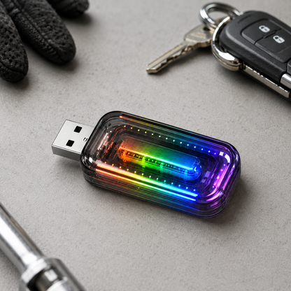 Rainbow USB Car Ambient Light – Plug-In Multicolor Interior LED Glow