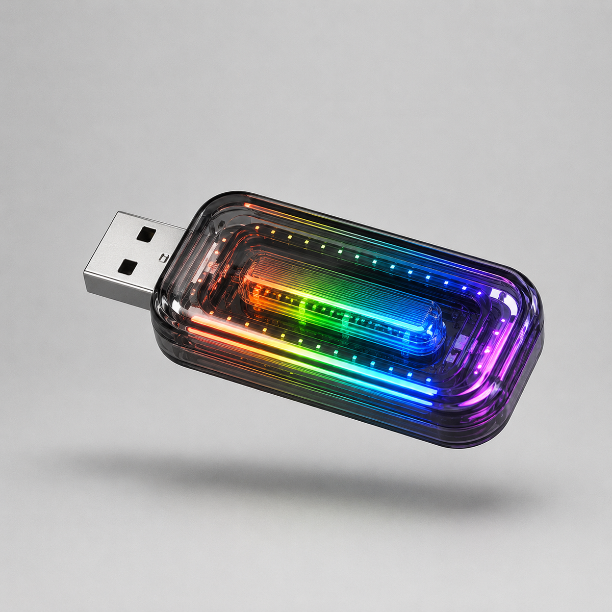 Rainbow USB Car Ambient Light – Plug-In Multicolor Interior LED Glow