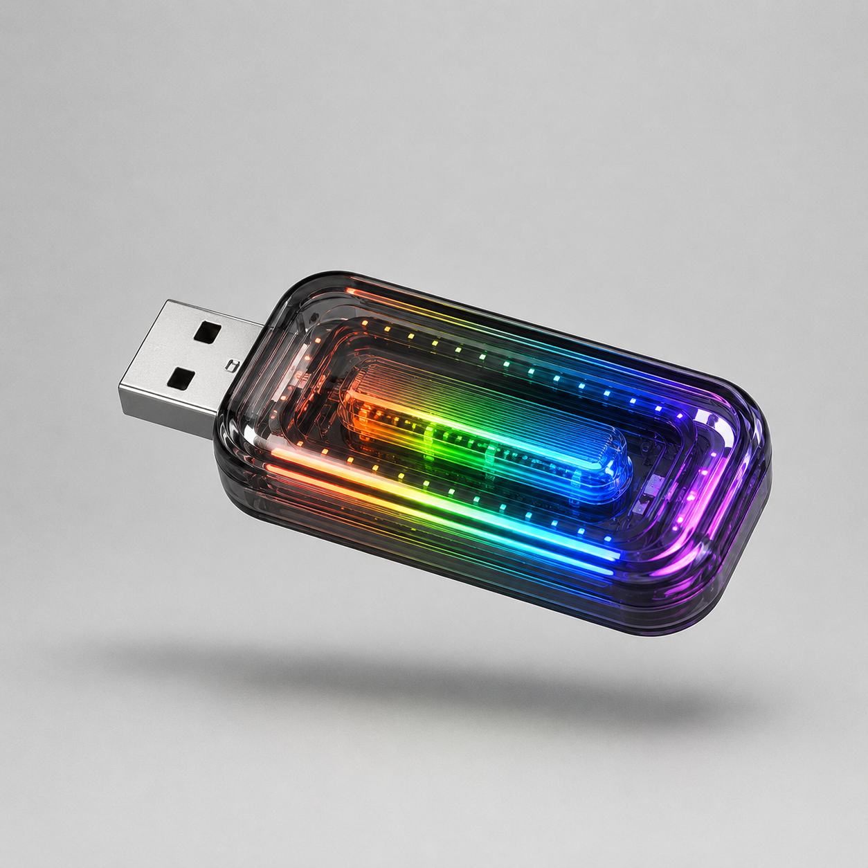 Rainbow USB Car Ambient Light – Plug-In Multicolor Interior LED Glow