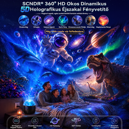 Hivatalos áruház | 🦖🌌 SCNDR® 360° okos holografikus csillagos égbolt projektor (HD Smart Dynamic 5D)