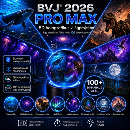 BVJ® 2026 PRO MAX 5D intelligens világprojektor 🎃 Több mint 100 magával ragadó világ létrehozása Bluetooth vezérléssel és hangeffektekkel