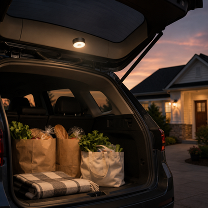 Round Magnetic Motion Sensor Trunk Light – Automatic LED Cargo Lamp