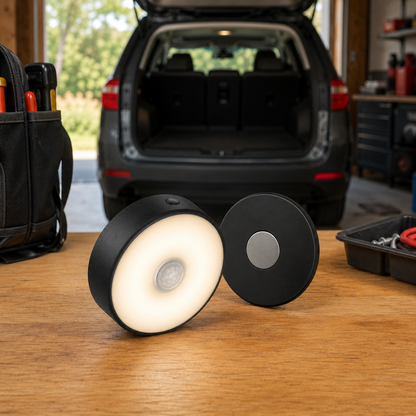 Round Magnetic Motion Sensor Trunk Light – Automatic LED Cargo Lamp