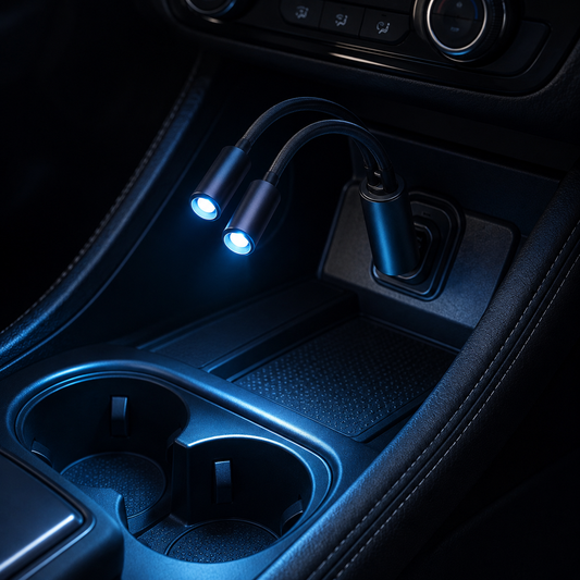 Dual-Head Flexible USB Car Interior Light – Plug-In LED Cabin Lamp