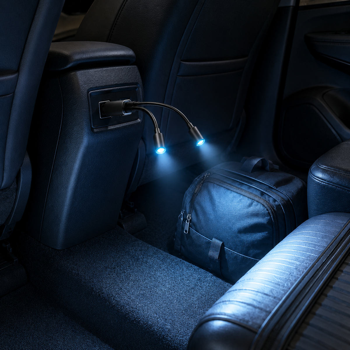 Dual-Head Flexible USB Car Interior Light – Plug-In LED Cabin Lamp