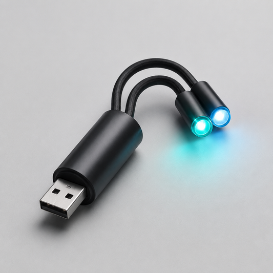 Dual-Head Flexible USB Car Interior Light – Plug-In LED Cabin Lamp