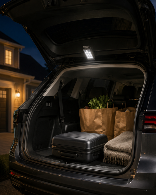 FlexiBeam 12-LED Magnetic Motion Sensor Trunk Light – Foldable Adjustable Cargo Lamp