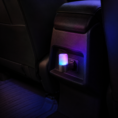 CrystalGlow USB Car Ambient Light – Compact Multicolor Interior Lamp