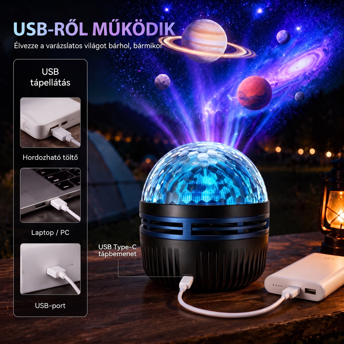 Hivatalos áruház | 🦖🌌 SCNDR® 360° okos holografikus csillagos égbolt projektor (HD Smart Dynamic 5D)