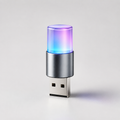 CrystalGlow USB Car Ambient Light – Compact Multicolor Interior Lamp