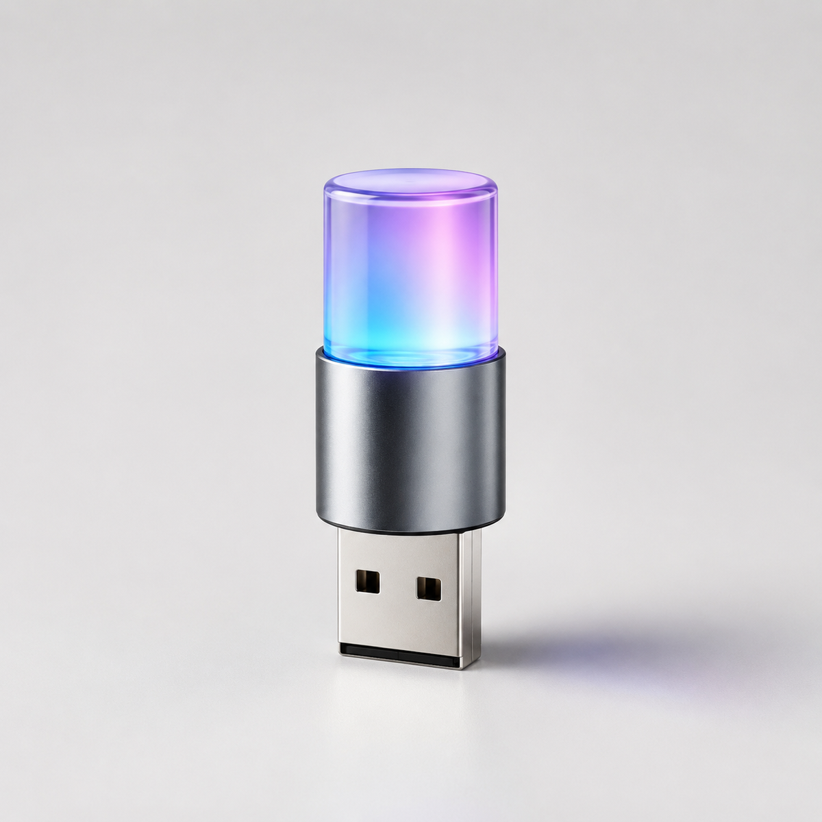 CrystalGlow USB Car Ambient Light – Compact Multicolor Interior Lamp