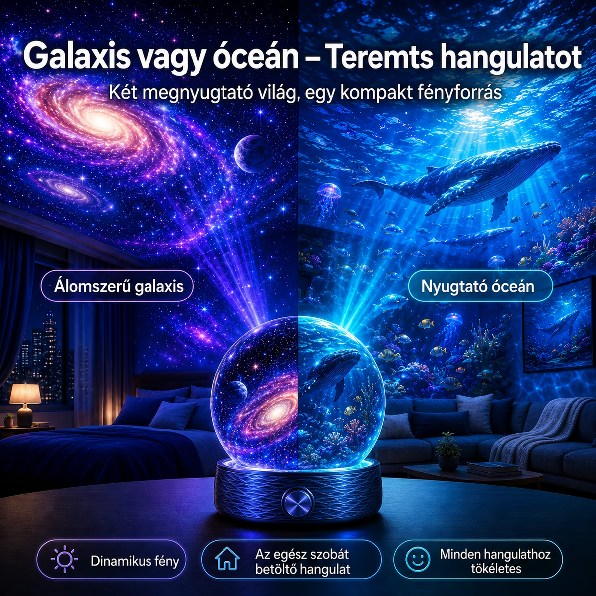 BVJ® 2026 PRO MAX 5D intelligens világprojektor 🎃 Több mint 100 magával ragadó világ létrehozása Bluetooth vezérléssel és hangeffektekkel