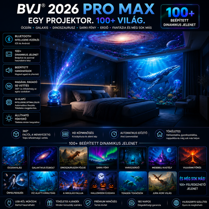 BVJ® 2026 PRO MAX 5D intelligens világprojektor 🎃 Több mint 100 magával ragadó világ létrehozása Bluetooth vezérléssel és hangeffektekkel