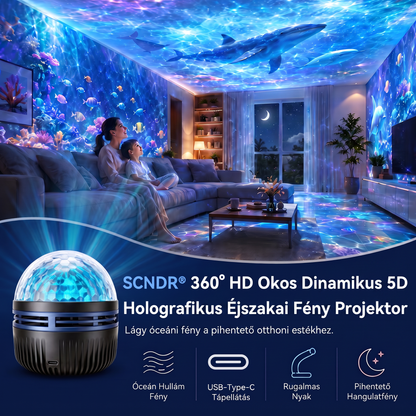 Hivatalos áruház | 🦖🌌 SCNDR® 360° okos holografikus csillagos égbolt projektor (HD Smart Dynamic 5D)