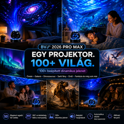 BVJ® 2026 PRO MAX 5D intelligens világprojektor 🎃 Több mint 100 magával ragadó világ létrehozása Bluetooth vezérléssel és hangeffektekkel
