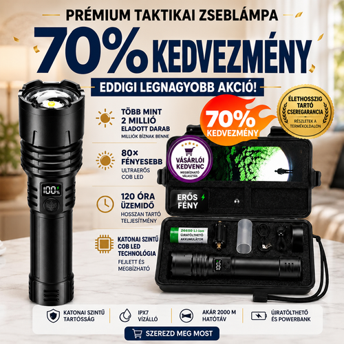 Akár 70% kedvezmény a Billhol® prémium túlélő zseblámpára!🎃